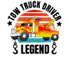 Tow Truck Driver Legend Sunset
