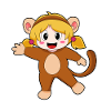 Fille déguisée en singe