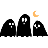 Halloween Ghosts Black