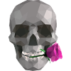 Low Poly Grey Skull – Geometrisch-Romantisch-Gothic