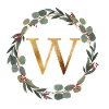 Customizable monogram W wreath