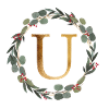 Customizable monogram U wreath