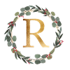 Customizable Monogram R Wreath