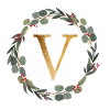Customizable Monogram V Wreath