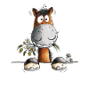Happy Horse With Flowers Birthday
