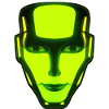 Visage de robot néon