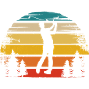 Soleil rétro et golf -
