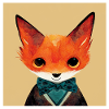 Petit renard avec mouche