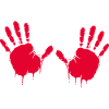 Hands, imprint with fresh paint