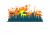 Skyline with Graffiti Building City