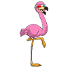 Flamant rose avec lunettes