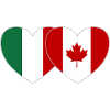 Italy Canada Flag Heart