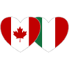 Canada Italy Flag Heart
