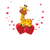 Nice giraffe With hearts