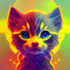 Cute Kitten Cat Rainbow