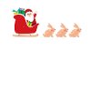 Rabbit Santa Claus Christmas sleigh -