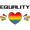 Rainbow Sparkling heart EQAULITY WHITE SHIRT
