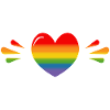 Rainbow Sparkling heart BLACK SHIRT
