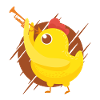 Trumpet Player Girl Chicken