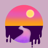 Neon Dripping Sunset