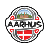 Aarhus Danmark Flag Badge Rejse Souvenir Frimærke
