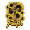 Religious Sunflower Cross Christian Faith