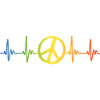 Peace Pulse Heartbeat Freedom Rainbow