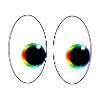Eyes look to the right