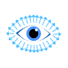 Ancient Greek meandering blue eye
