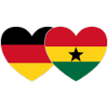 Germany Ghana Flag Heart