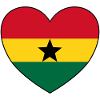Ghana Flag Heart