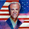 USA flag With Joe Biden