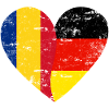 Romania Germany Flag Heart