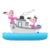 FLAMINGOS - BOOT - SCHIFF - LIEBE - SEEFAHRER