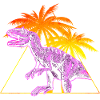 Dinosaure Allosaurus Vaporwave