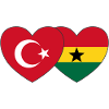 Turkey Ghana Flag Heart