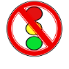 Traffic light prohibition sign