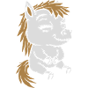 Petit poney comique sédentaire