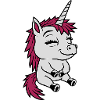 Sitzendes kleines Comic Einhorn