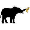 Large Banana Elephant Silhouette