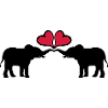 Hearts In Love Elephant Couple
