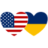 États-Unis Ukraine Flag Heart