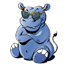 Hippo with sunglasses