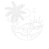 Digitale Zeichnung Strand mit Palmen