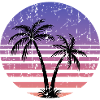palm trees retro sun