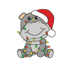 Hippo Christmas Winter Animals Hippos