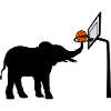 Basketball-playing elephant silhouette