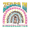 Zebra nel design della pattuglia arcobaleno dell'asilo