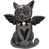 Cat with wings, Halloween, Hallomeow