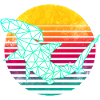 Retro Polygon Hammerhead Shark